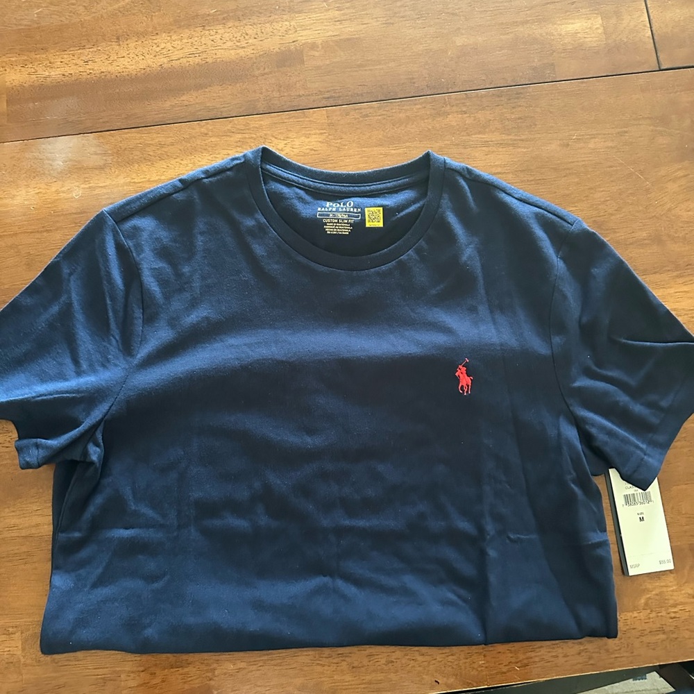 Ralph Lauren Polo Dark Blue Tee with Yellow Accents